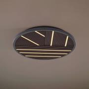 Lucande LED-loftlampe Orven, træ, Ø 50 cm, dæmpbar