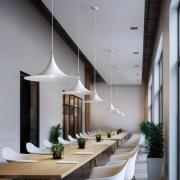 Hængelampe Morgana, hvid/nikkel, metal, Ø 48 cm, E27