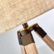 Bordlampe Fynriel, beige, træ/tekstil, treben, 35 cm