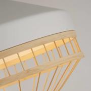 Pendellampe Lanya, hvid, stål/bambus, Ø 30 cm, E27