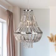 Pendellampe Dietana, klar/grå, metal, Ø 30 cm, E27