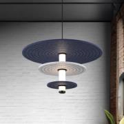 LED-hængelampe Azul, højde 31 cm, blå/grå/sort/, filt