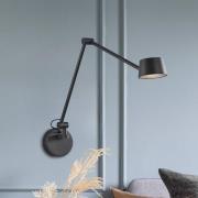 LED-væglampe Savina, sort, udhæng 92 cm, metal