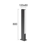 LED-sokkellampe Lir, højde 60 cm, mørkegrå metal, 2 lyskilder