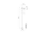 LED-sokkellampe Tessa, sort, aluminium, højde 100 cm