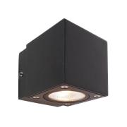udendørs LED-væglampe Cubodo Single Mini, aluminium, mørkegrå