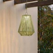 Lindby LED-solcellelampe til ophæng, Austas, grøn, Ø 32 cm, USB, IP54