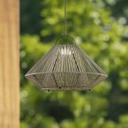 Lindby LED-solcellelampe Austas, grå, Ø 50 cm, USB, IP54