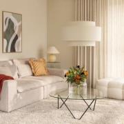 Globen Lighting hængelampe Noah Bouclé, Ø 70 cm, hvid