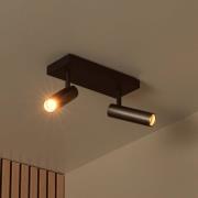 Loftspot Grado, længde 25 cm, grå, metal, 2 lyskilder