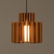hængelampe Rollo, terrakotta, Ø 40 cm, stof/metal/glas