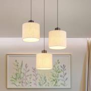 LED-hængelampe Thea, Ø 49 cm, 3 lyskilder, creme/sort mat