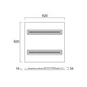 LED-panel OptiClip R 625 2L, hvid, 33 W, 4.000 K, DALI dæmpbar