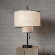 New Works bordlampe Margin, beige, tekstil,  Ø 36 cm, E27