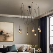 Hængelampe Spider i sort, 7 lyskilder