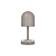 AYTM Akkuleuchte Luceo, taupe, metal, 24 cm, dæmpbar, IP44
