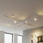 Lindby skinnesystem Linaro, GU10, 6 lyskilder, hvid, X-form