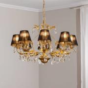 Lysekrone Karen 8 lyskilder guld/sort