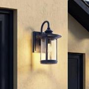 Lindby udendørs væglampe Zayn, blå, glas, højde 33 cm, IP23