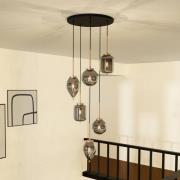 Lucande Elani hængelampe, 6 lyskilder, Ø 62 cm, glas