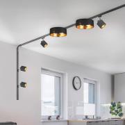 Skinne-sæt DUOline Hostel/Tommy, sort 3 m 6 lyskilder E27/E14