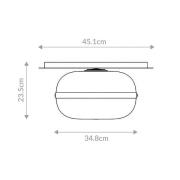 Loftlampe NOTTINGHAM, antik messing, Ø 35 cm, glas/metal