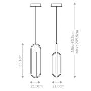 LED-hængelampe DENMARK, sort mat, Ø 21 cm, metal