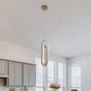 LED-hængelampe DENMARK, børstet guld, Ø 21 cm, metal