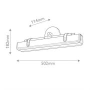 LED-væglampe VALISE, brun/gammel messing, 50 cm, kunstlæder