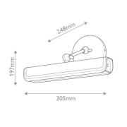 LED-væglampe VALISE, brun/gammel messing, 31 cm, kunstlæder