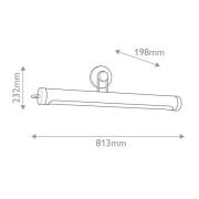 Væglampe WYNWOOD, antik messing, bredde 81 cm, metal, 2 x E27
