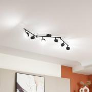 Lindby loftlampe Jyla, 6 lyskilder, sort mat