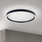 LED-loftlampe MASCA, sort, Ø 40 cm, CCT, metal, dæmpbar