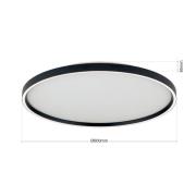 LED-loftlampe MASCA, sort, Ø 60 cm, CCT, metal, dæmpbar