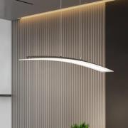 LED-hængelampe Mavero, nikkel, længde 90 cm, CCT, touchdimmer