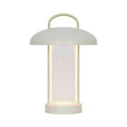 LED-batteridrevet bordlampe Mirano, beige, højde 29 cm, metal