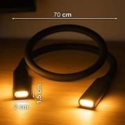 LED-batteridrevet læselampe Lasse, sort, længde 70 cm, plast