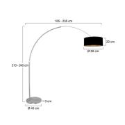 Bue-gulvlampe Sparkled Light stål/sort-guld 240 Chintz