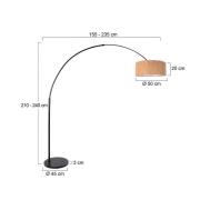 Bue-gulvlampe Sparkled Light, sort/brun, 240 cm, kork