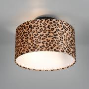 Loftlampe Pardina, brun plettet/sort, Ø 30 cm metal