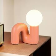 Bordlampe Quinn, orange, højde 22 cm, keramik/glas, G9