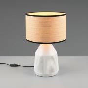 Bordlampe Formentera, hvid/beige, højde 43 cm Keramik/papir
