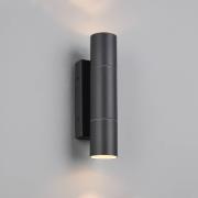 Udendørs væglampe Yamuna, antracit, højde 23 cm, metal, IP65