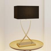 Lucande bordlampe Evaine, messing/sort, 66 cm, E27