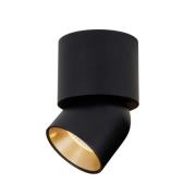 SLC LED-loftspot CUP, sort/guld, 930, Ø 7,5 cm, dæmpbar