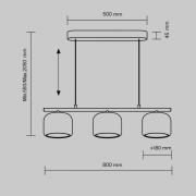 Maytoni LED-hængelampe Spirito, 3 lyskilder, hvid, glas, dæmpbar