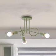 Loftlampe Oxford, grøn, metal, 3 lyskilder, E27