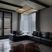 Vibia LED-hængelampe RHYTHM, gråbrun 131 x 87 cm 927 dæmpbar