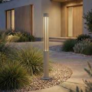 Lindby LED-gadelampe Fjorya, højde 60 cm, stengrå, IP65