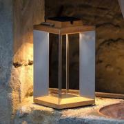 Teckinox LED-solcellelanterne, teak/stål, 36,5 cm